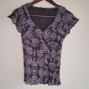 H&M Stretchy Flutter Sleeve Blouse Sz 8